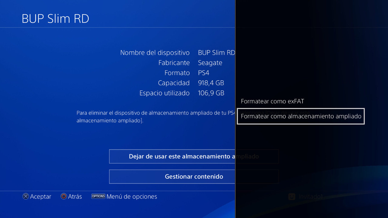Disco duro externo en PS4